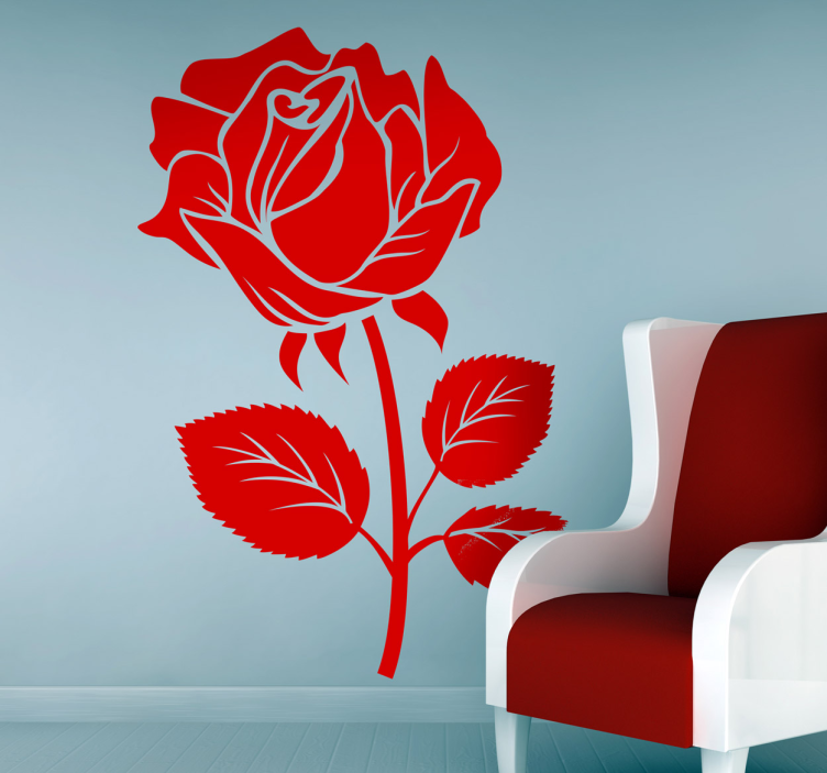 Blumen Wandtattoo einzelne Rose - TenStickers