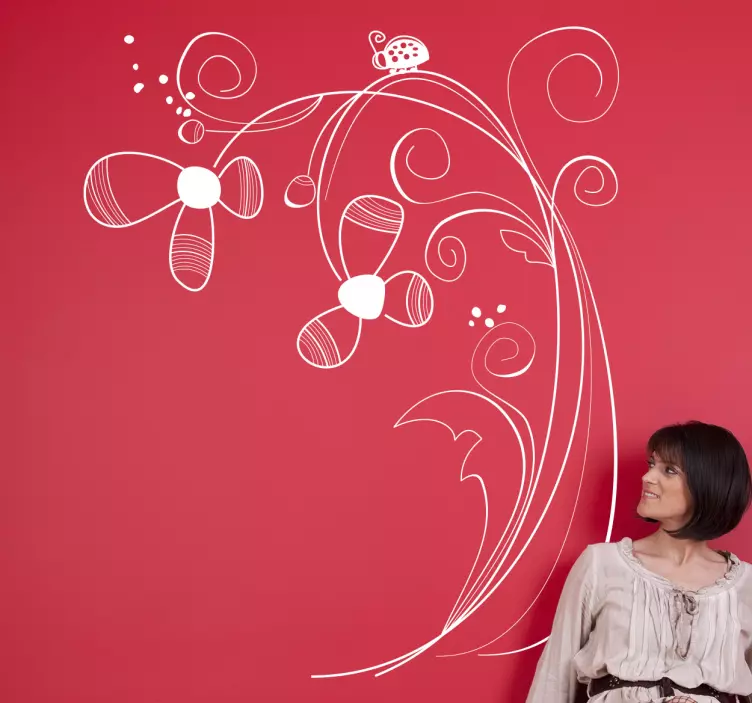 Blumenranke Tribal Aufkleber - TenStickers