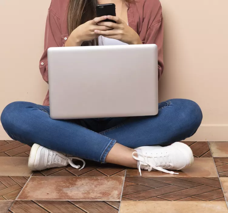 Boden Aufkleber Zick-Zack Holzdielen - TenStickers