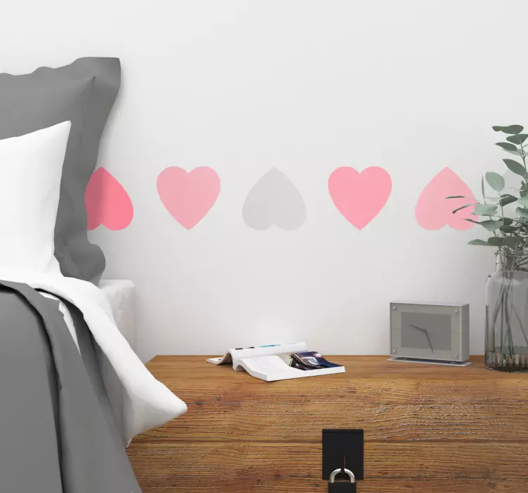 Bordüre mit Herzen pastell - TenStickers