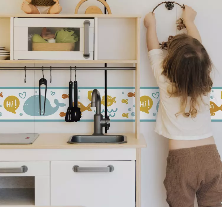 Tapetenbordüre Bunter und glücklicher Ozean - TenStickers