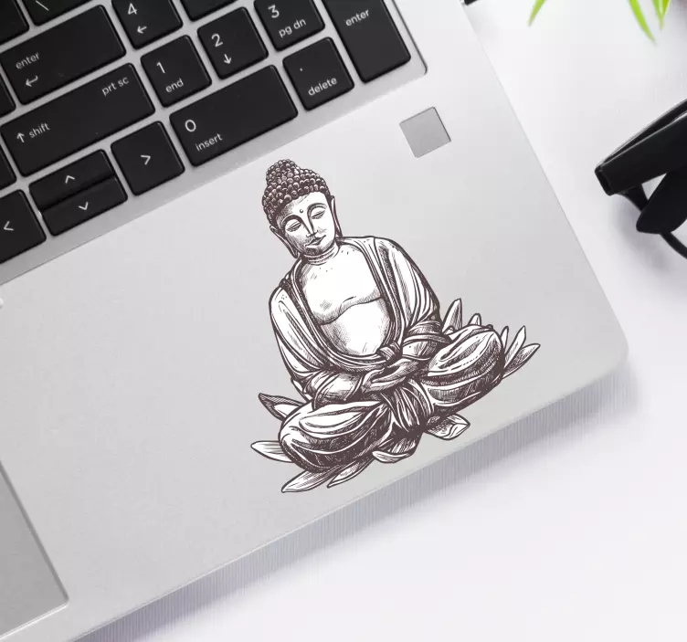 Laptop Sticker Buddha Zeichnung - TenStickers