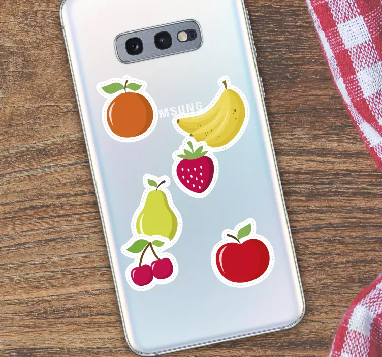 Bunte Früchte Samsung Aufkleber Set - TenStickers