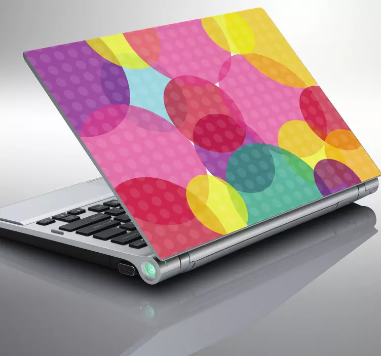 Bunte Kreise Laptop Aufkleber - TenStickers