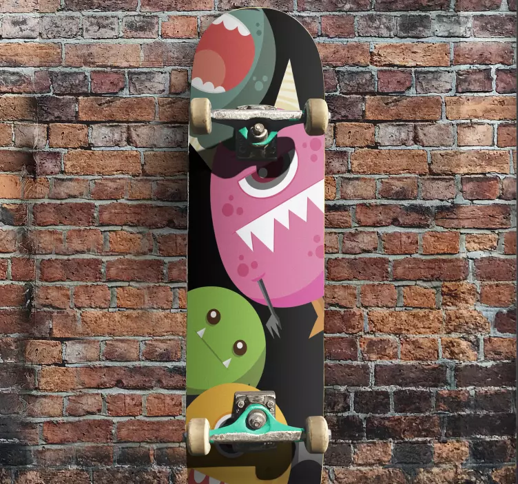 Bunte Monster Aufkleber für Skateboard - TenStickers