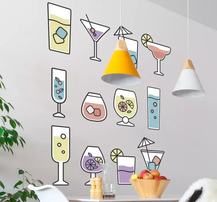 Cocktails trinken vinyl aufkleber - TenStickers