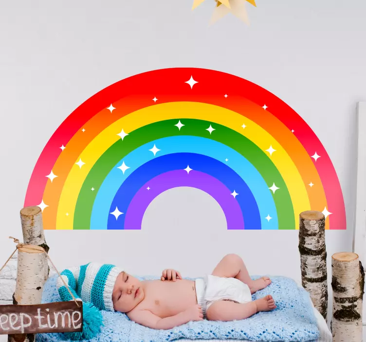 Wandsticker Comic Verblassender bunter regenbogen - TenStickers