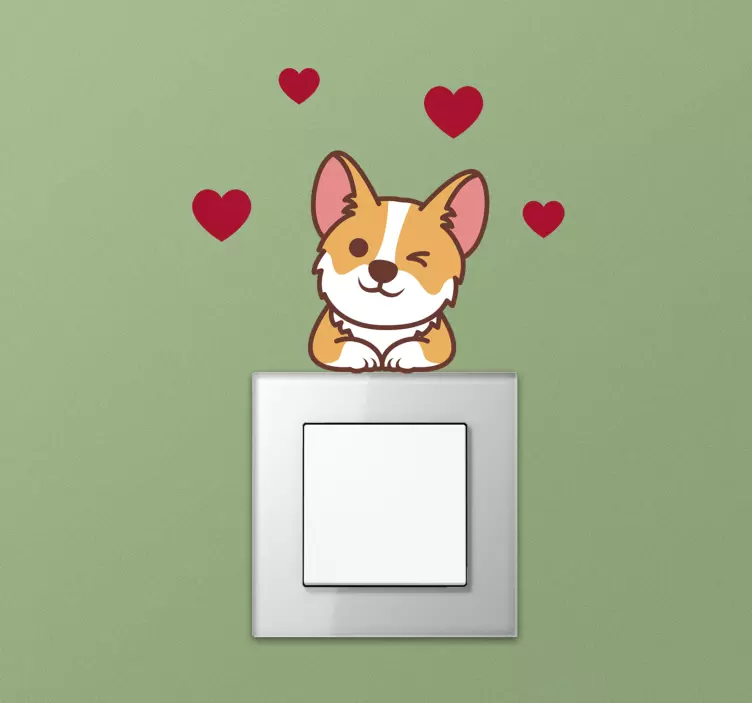 Corgi lichtschalter wandaufkleber - TenStickers