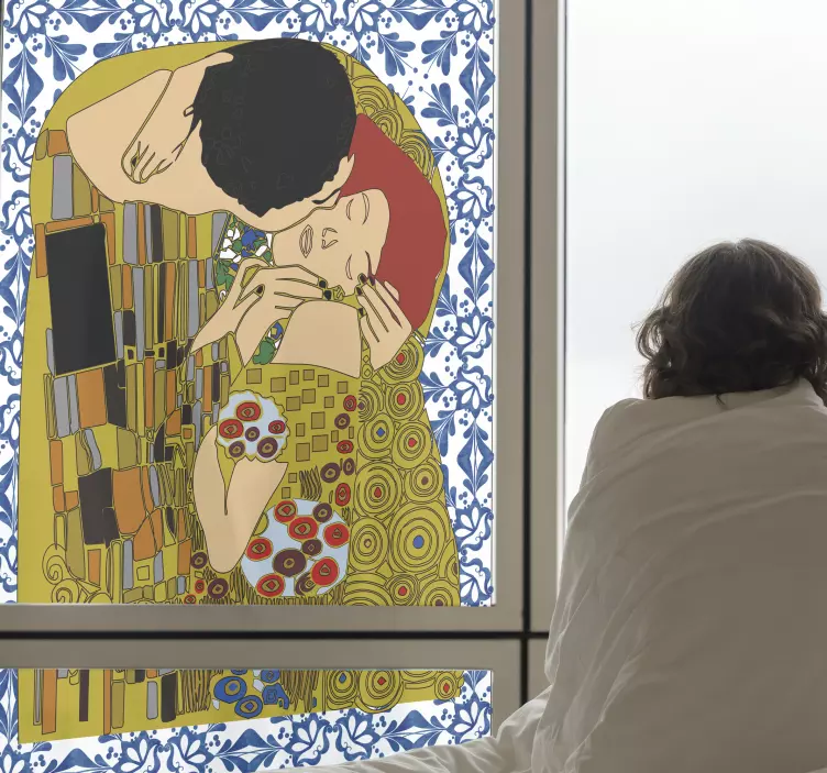 Der kuss glasfenster aufkleber - TenStickers