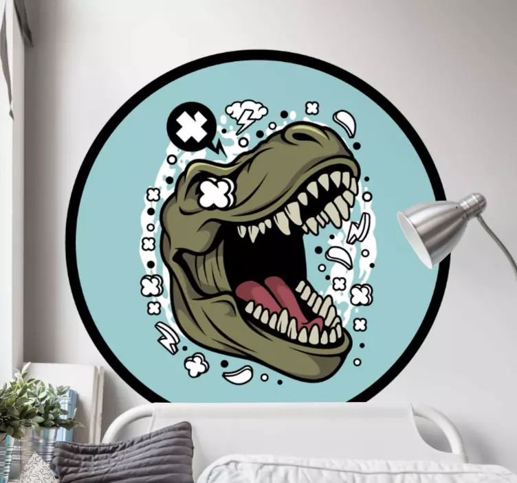 Wandsticker Dinosaurier T-rex-logo - TenStickers