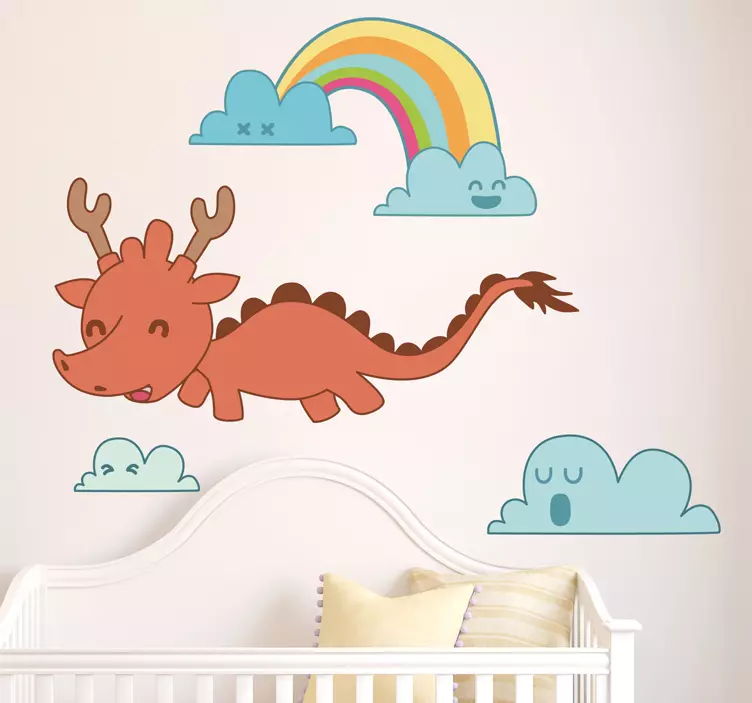 Drachen Regenbogen Aufkleber - TenStickers