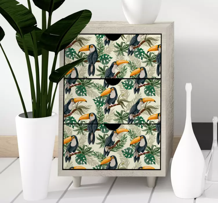 Dschungel Tukan Möbel Vinyl Aufkleber - TenStickers