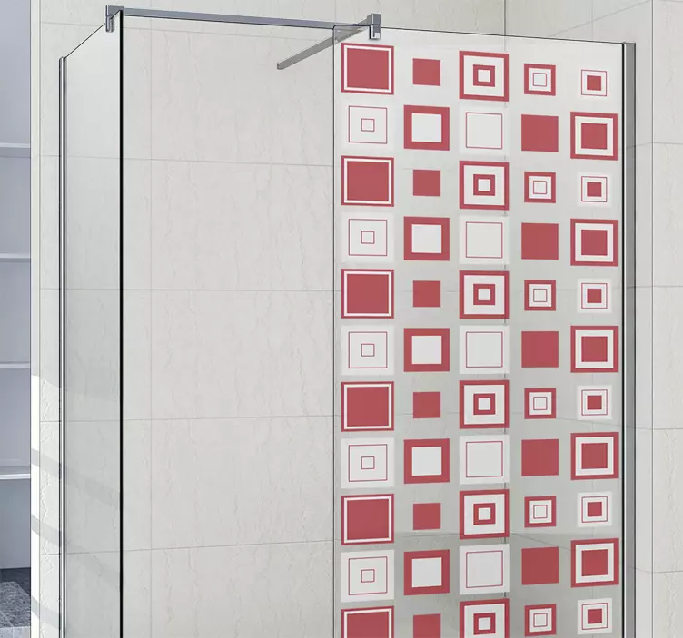 Dusche aufkleber geometrische quadrate  - TenStickers