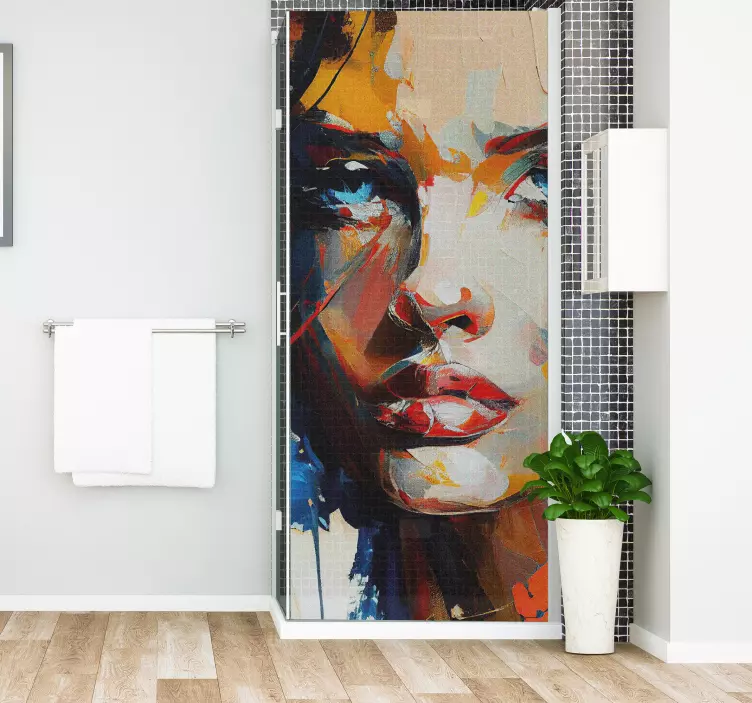 Klebefolie Dusche bunte gesichtsbemalung - TenStickers