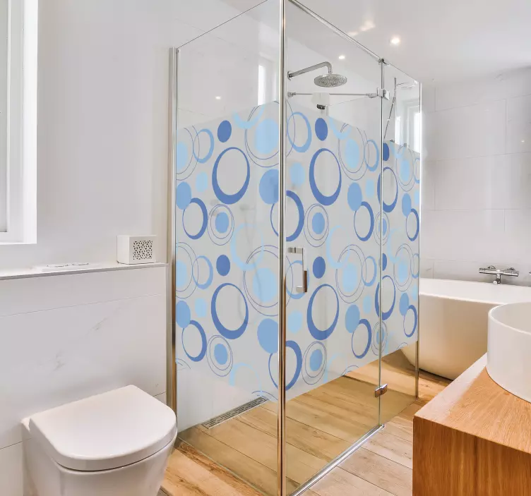 Klebefolie Dusche minimale blaue blasen - TenStickers