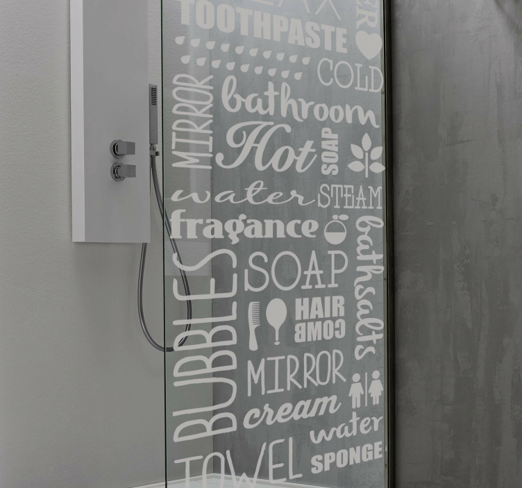 Klebefolie Dusche Badezimmerwolke der wörter - TenStickers