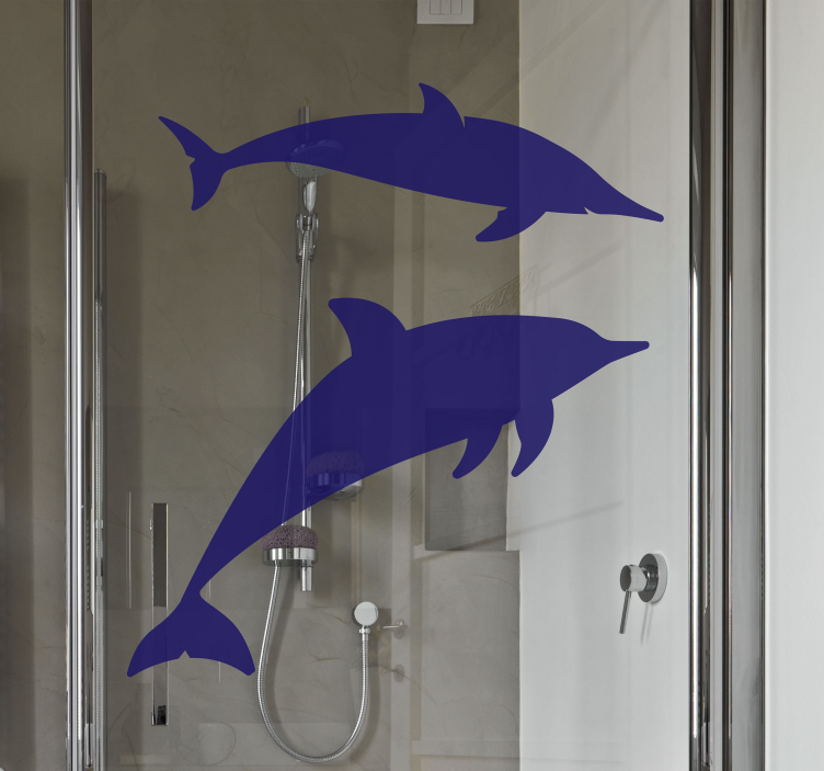 Klebefolie Dusche Delfin - TenStickers