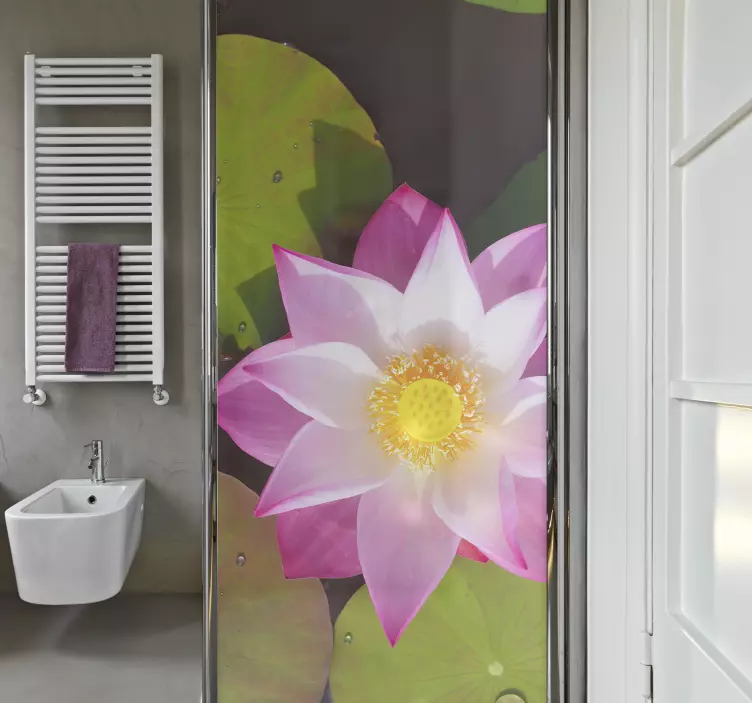 Klebefolie Dusche Lotusblume auf Wasser - TenStickers