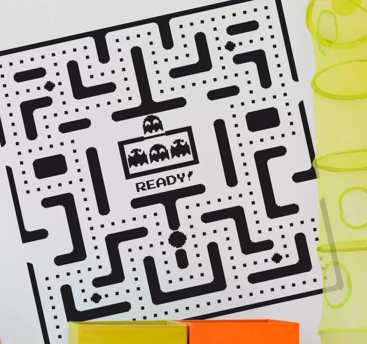 Einfarbiger PacMan Sticker - TenStickers