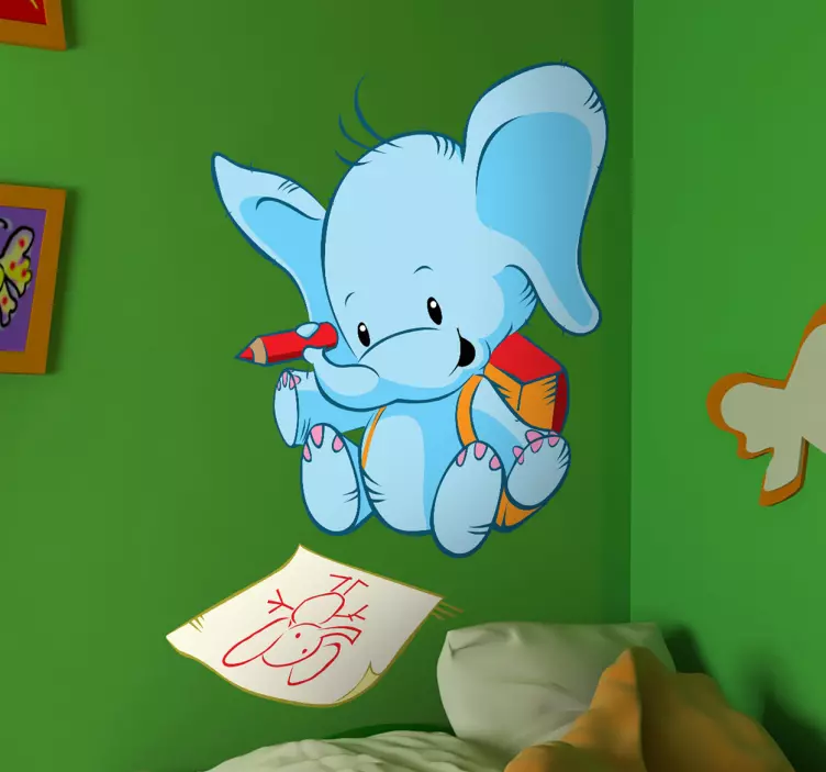 Elefant als Schüler Aufkleber - TenStickers