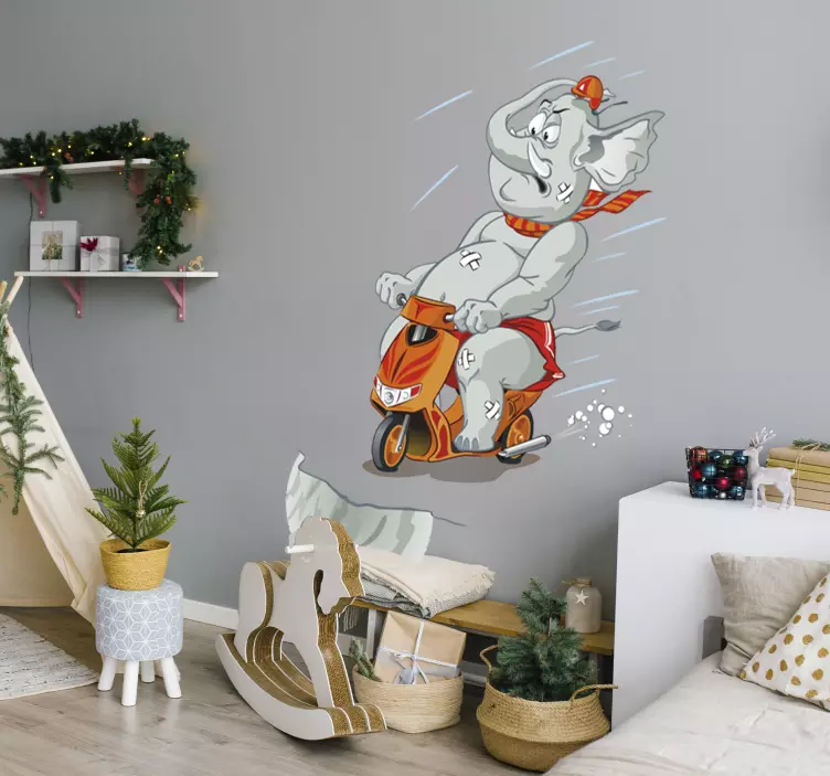 Elefant auf Motorrad Aufkleber - TenStickers