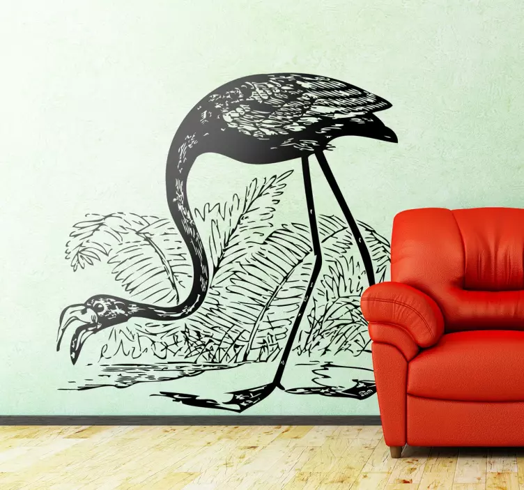 Eleganter Flamingo Wandtattoo - TenStickers