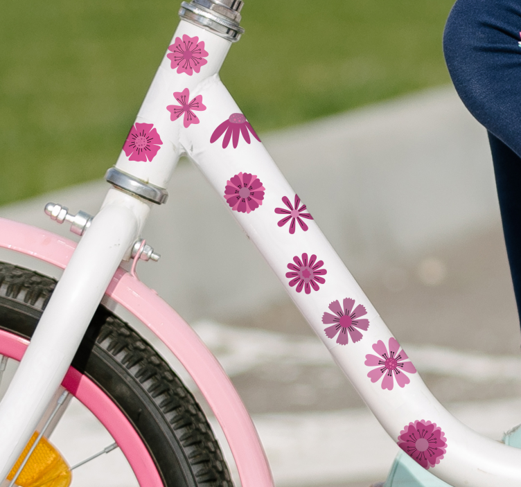 Fahrrad Aufkleber anmutige rosa Blüten - TenStickers