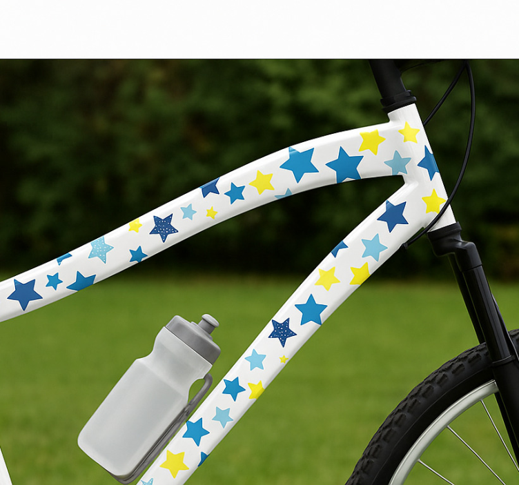 Fahrrad aufkleber bunte sterne - TenStickers