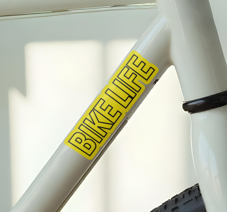 Fahrrad Aufkleber Fahrradleben mit gelbem Hintergrund - TenStickers