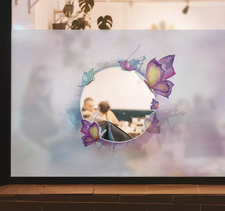 Farbiger Schmetterling Loch Fenster Aufkleber - TenStickers