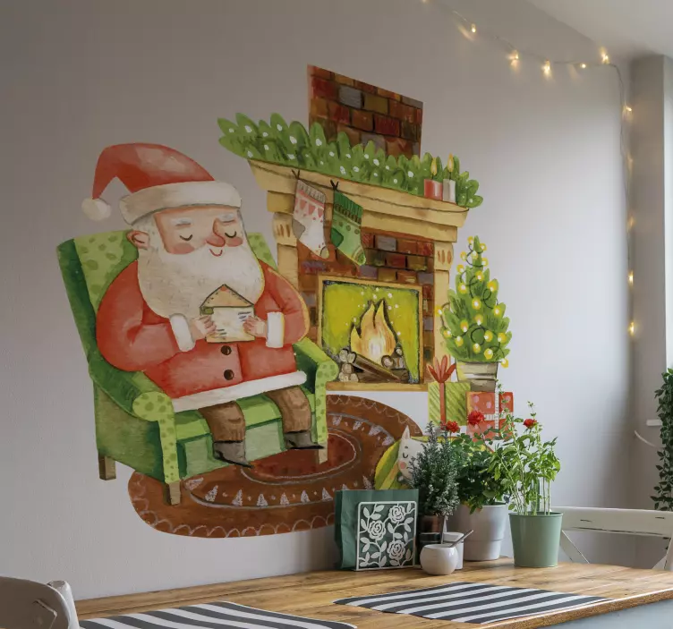 Feiertag wandtattoo gemütliche festtagsszene - TenStickers