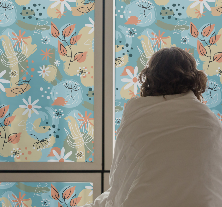Fenster Aufkleber Abstrakter flacher blumenhintergrund - TenStickers