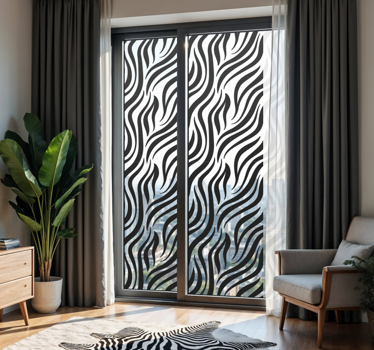 Fenster Aufkleber Schwarze und weiße zebrastreifen - TenStickers