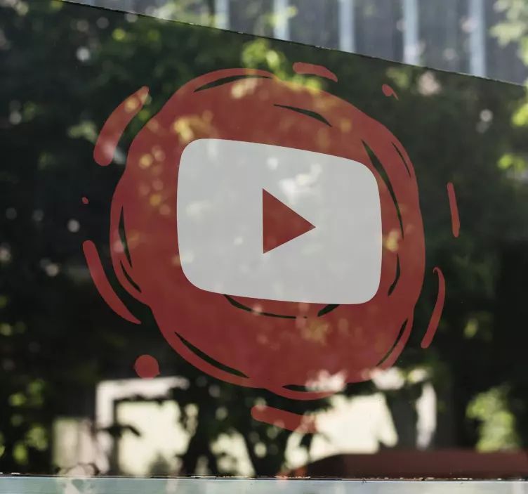 Fenster Aufkleber Youtube gezeichnetes logo - TenStickers