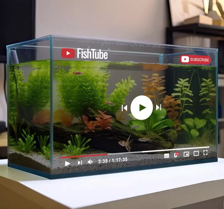 Wandtattoo Fisch fischglas-spieler - TenStickers