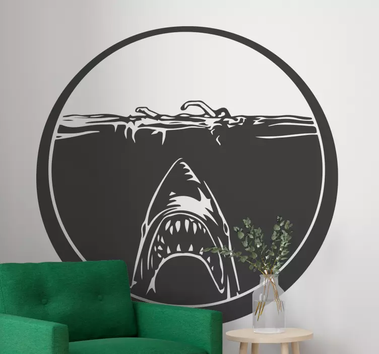Wandtattoo Fisch Haifischjagd - TenStickers