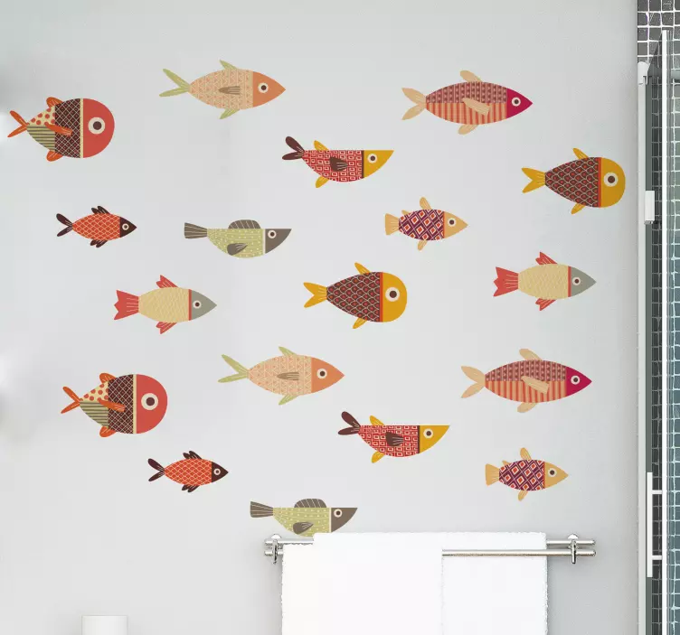 Wandtattoo Fisch Runde bunte fische - TenStickers