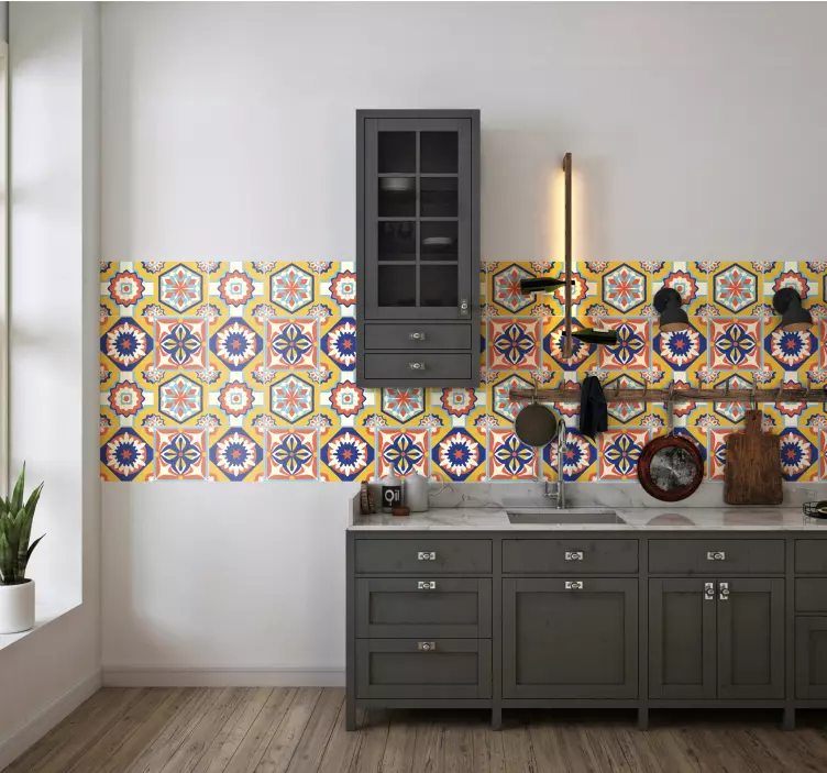 Fliesenaufkleber Laute Farben geometrisch - TenStickers