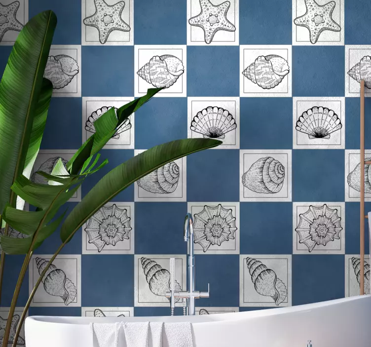 Fliesenaufkleber Meereslebewesen und muscheln - TenStickers