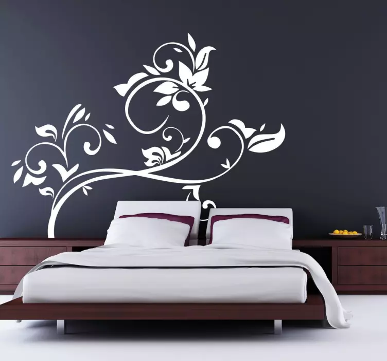 Florales Wandtattoo Kopfende Bett - TenStickers