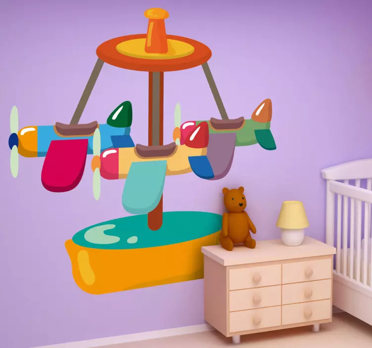 Flugzeug Karussell Aufkleber - TenStickers