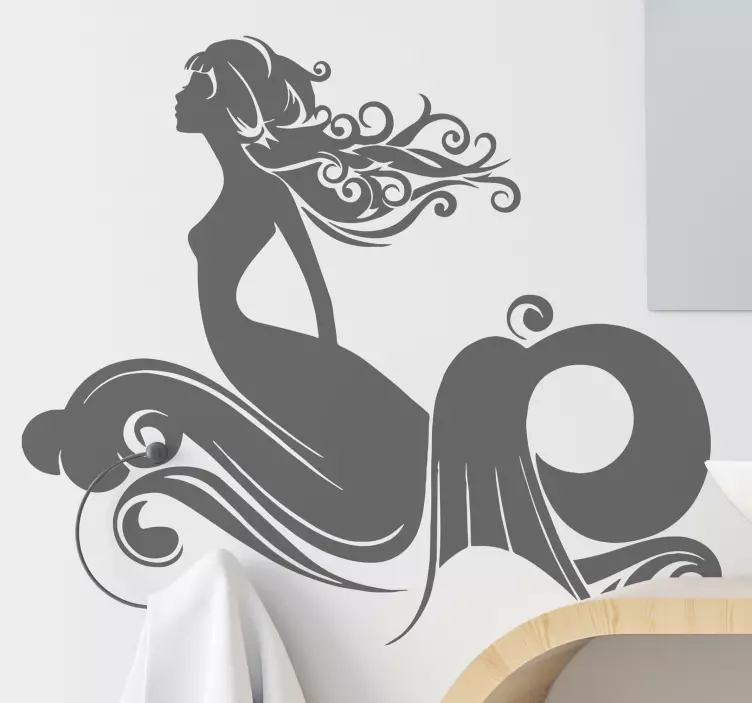 Folie duschwand elegante meerjungfrau silhouette - TenStickers