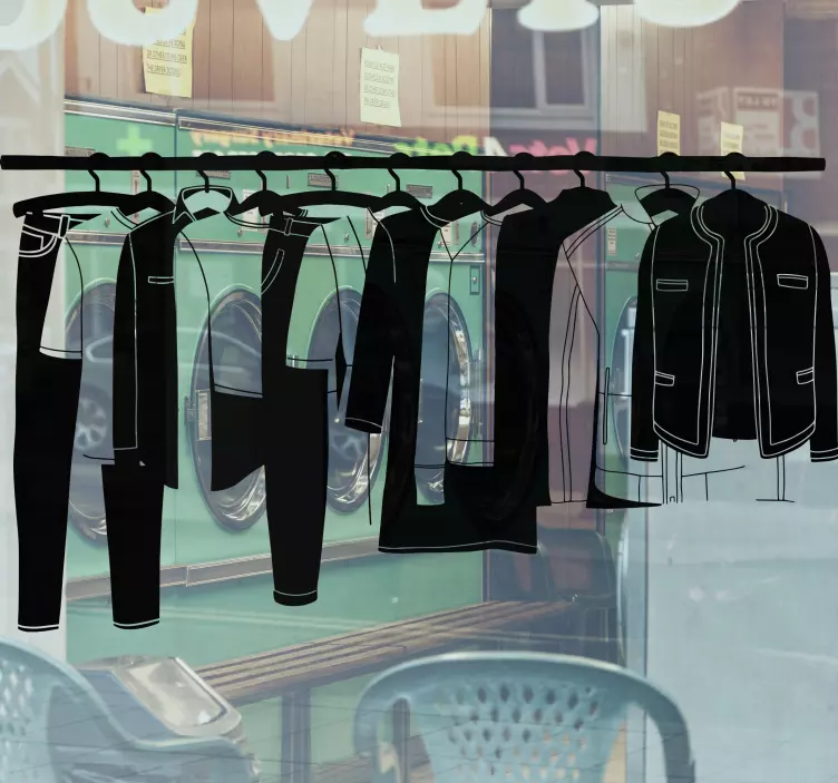 Schaufenster Klebefolie Einfarbige kleidung hängt - TenStickers