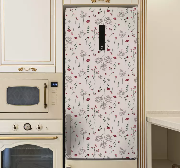 Folie Kühlschrank floraler küchenakzent - TenStickers
