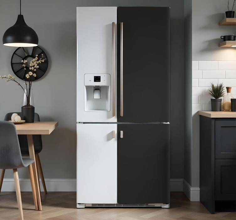 Folie Kühlschrank voll schwarz - TenStickers