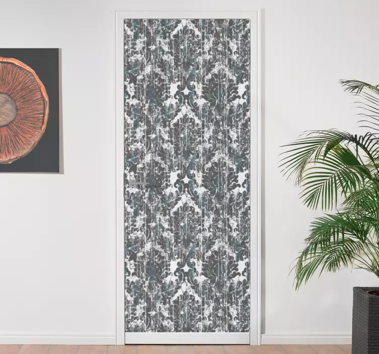 Folie Tür elegante florale komposition - TenStickers