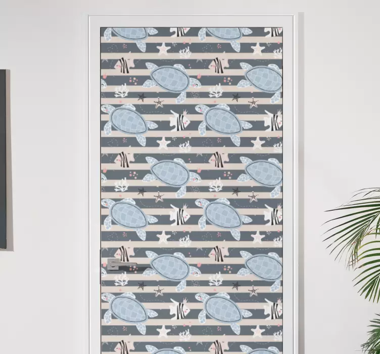 Folie Tür schildkrötenmuster-design - TenStickers