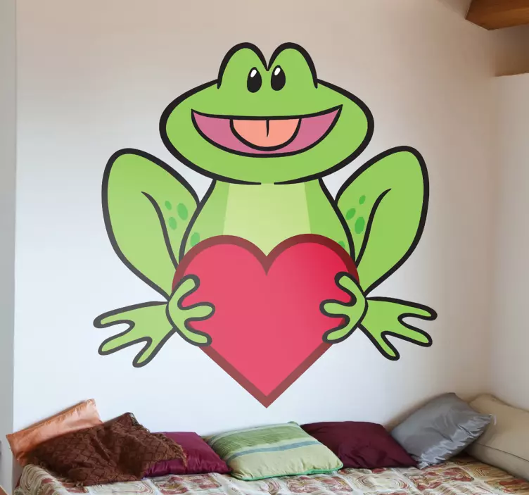 Frosch mit Herz Aufkleber - TenStickers