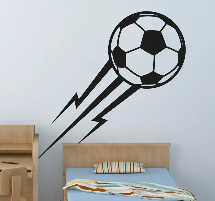 Fußball mit Blitzen Wandtattoo - TenStickers