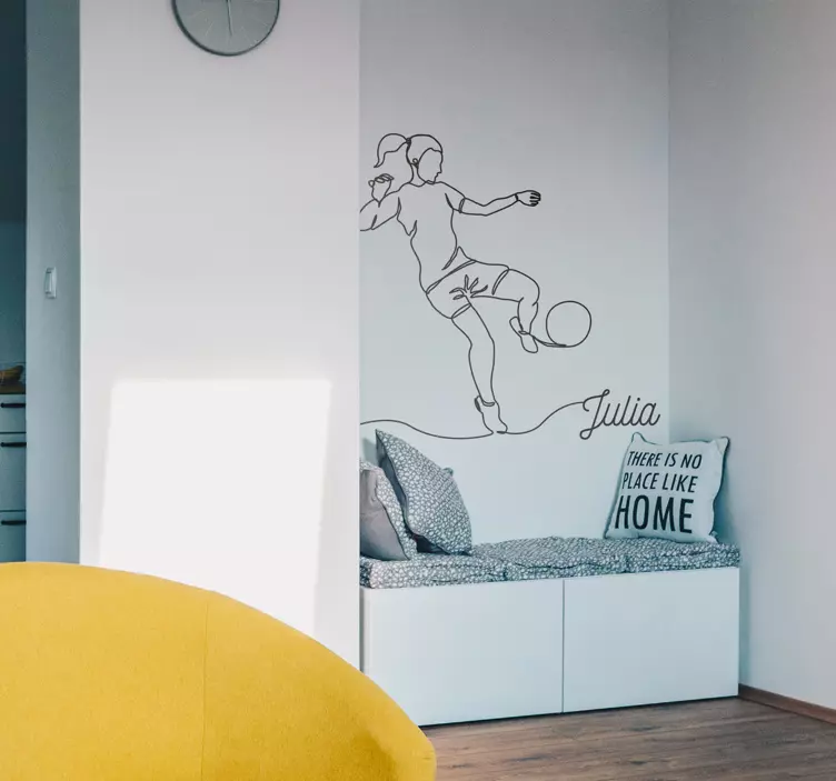 Wandtattoo Fußball Minimalistische fußballspielerin - TenStickers